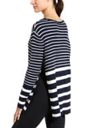 Athleta Womens Stripe Kennewick Sweater Size L - Navy/dove