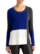 Athleta Womens Block Luxe Cashmere Sweater Size L - Sapphire Blue Color Block