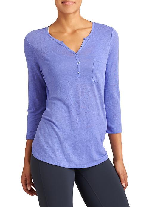Athleta Womens Newport Henley Tunic Size L - Baja Blue