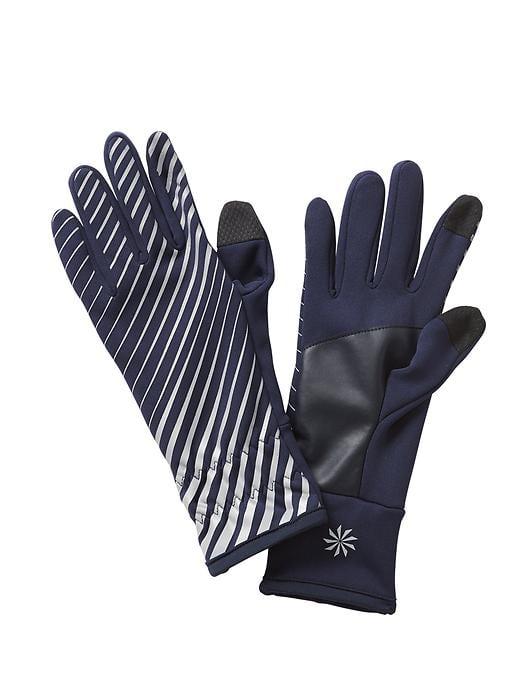 Athleta Womens Gone In A Flash Glove Silver Stripe Size M/l