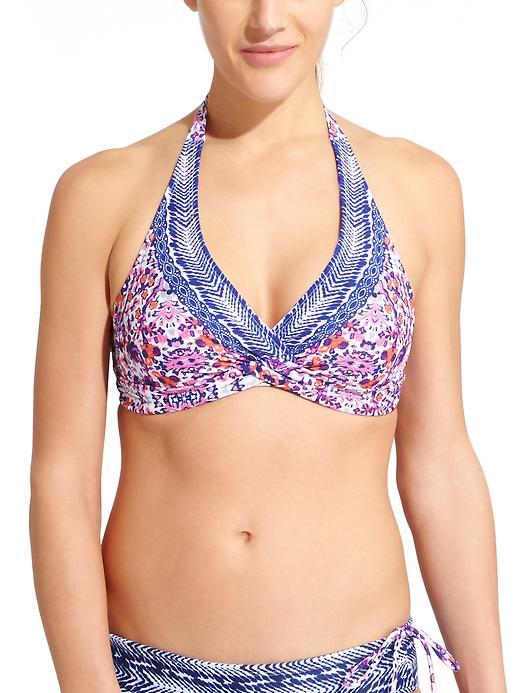 Athleta Womens Ipanema Tara Halter Bikini Size 38b/c - Dress Blue/jazzy Purple
