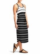 Athleta Womens Stripe Cressida Dress Size L - Black/bright White