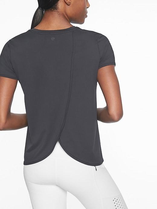 Athleta Womens Sunlover Upf Tulip Back Tee Black Size L