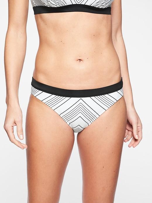Athleta Womens Chevron Bikini Bottom White Size L