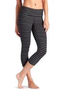 Athleta Womens Stripes Chaturanga Capri Size L Tall - Black/slate Grey