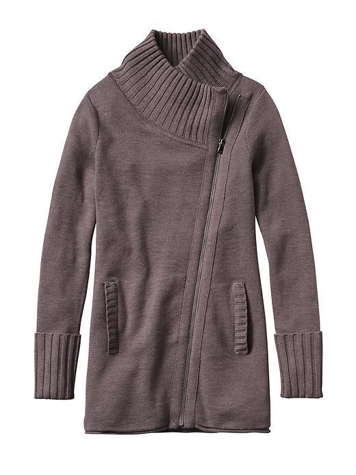 Athleta Womens Chill Factor Sweater Coat Size 1x Plus - Frosted Mocha Heather