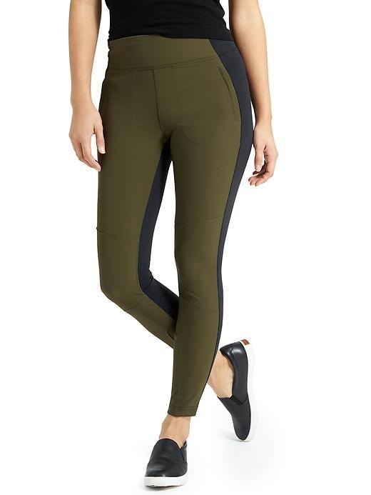 Athleta Womens Highline Hybrid Ankle Tight Size 0 - Darker Forest Green/black