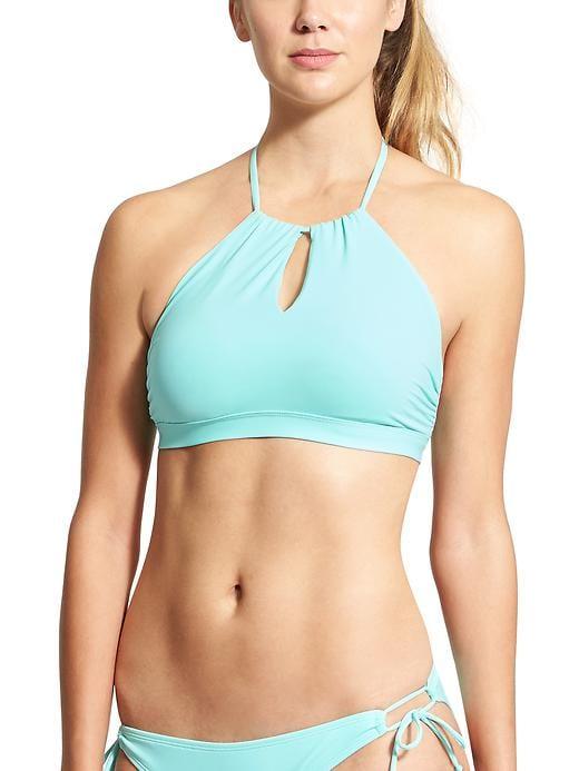 Athleta Womens High Neck Keyhole Bikini Size L - Bleached Aqua