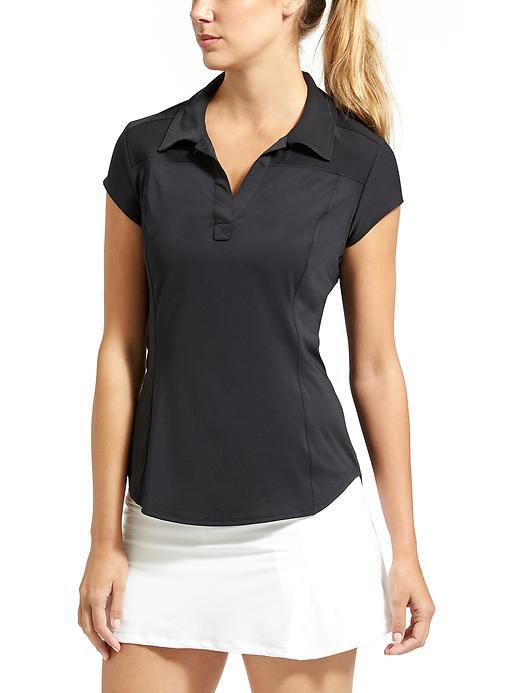 Athleta Womens Caddy Polo Size L - Black