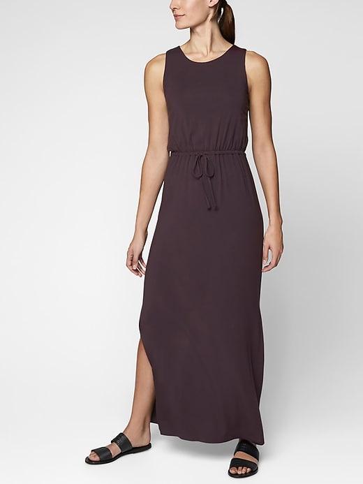 Athleta Womens Keyhole Maxi Dress Wild Raisin Size Xxs