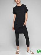 Athleta Womens Coaster Short Sleeve Sweatshirt Dress Size S Tall - Black