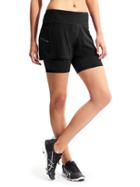 Athleta Womens Ready Set 2 In 1 Short 6&quot; Size L - Black