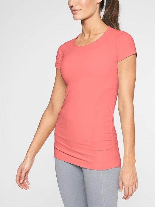Athleta Womens Speedlight Tee Coral Flash Size Xl
