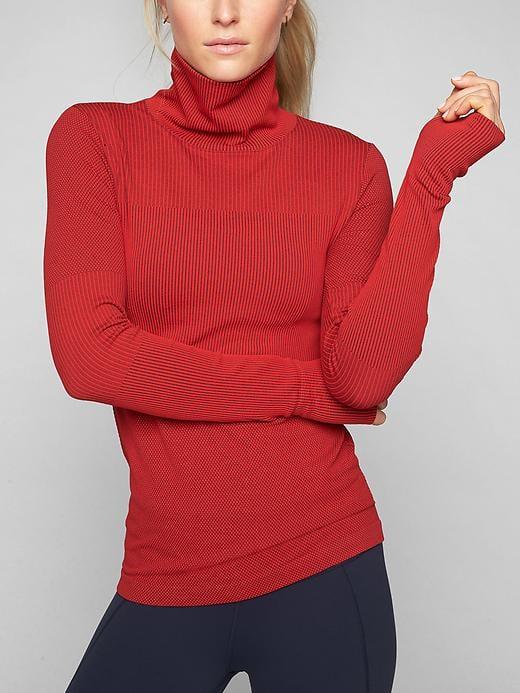Athleta Womens Flurry Base Layer Turtleneck Canyon Red Size S