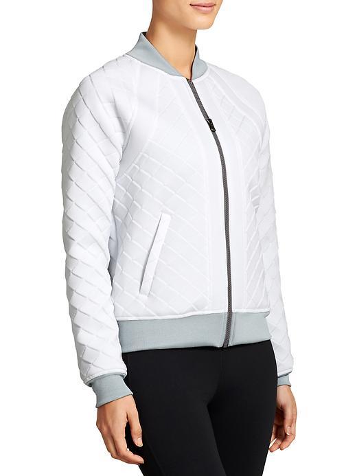 Athleta Womens Infusion Bomber Jacket Size L - Bright White