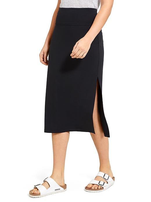 Athleta Womens Oceana Midi Skirt Size L - Black