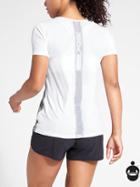 Athleta Womens Runlight Tee Size L - Grey Heather/bright White