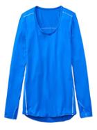 Athleta Womens Taped Chi Top Extra Long Size S - Macaw Blue