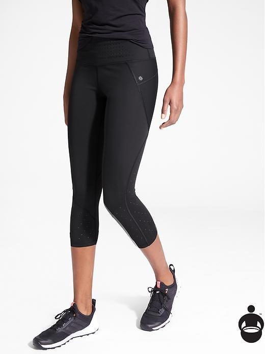 Athleta Womens Stealth Trucool Capri Size Xl Tall - Black