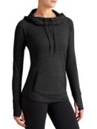 Athleta Womens Tranquility Hoodie Space Dye Size 1x Plus - Black Space Dye