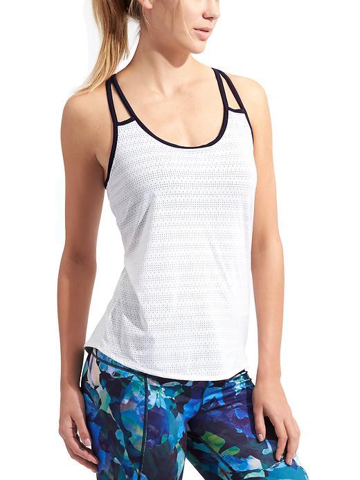 Athleta Womens Full Force Tank Size L - Bright White/navy