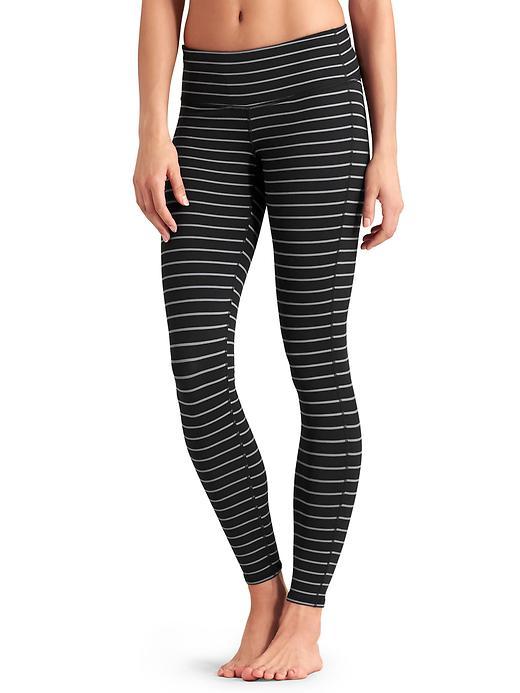 Athleta Womens Stripes Chaturanga Tight Size L Tall - Dk. Grey/black 2