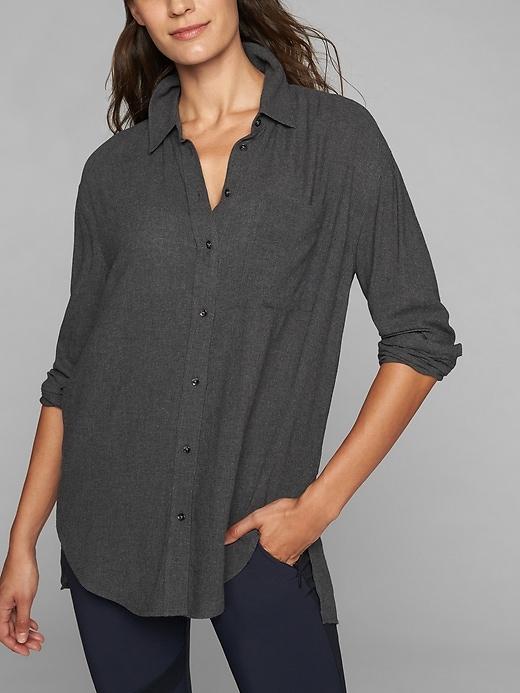 Athleta Womens Avenues Shirt Charcoal Grey Heather Size Xxs