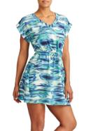 Athleta Womens Georgia Dress Size L - Blue Shimmer Print