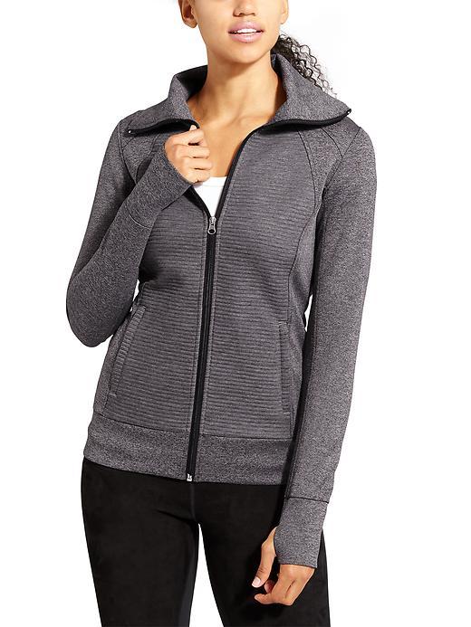 Athleta Womens Stretch &amp; Release Jacket Size L - Black Heather