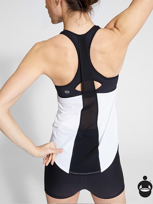 Athleta Womens Hullabraloo Support Top Size 32c - Black/white