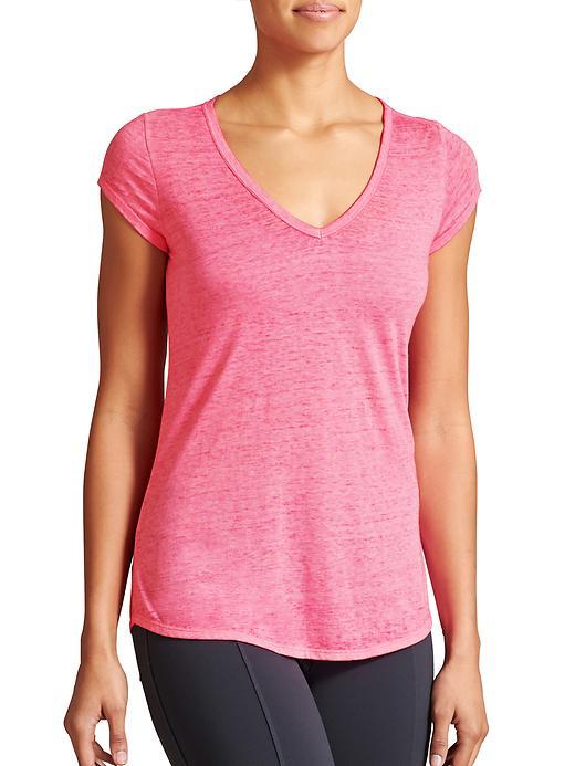 Athleta Womens Easy V Sugar Wash Tee Size 1x Plus - Paradise Pink
