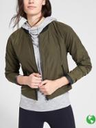 Athleta Womens Side Zip Bomber Size M - Forest Green