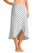 Athleta Womens Seeing Stripes Skirt Size M - Grey Heather/white