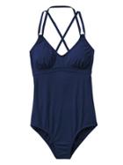 Athleta Womens Scoop One Piece Size L Tall - Dress Blue