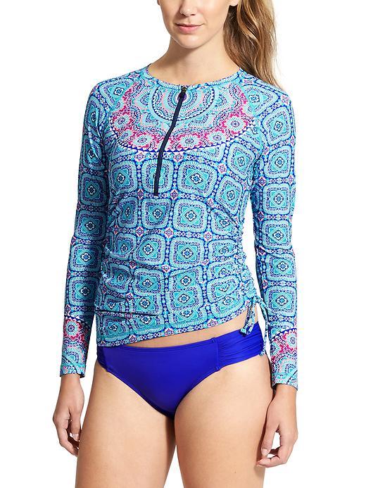 Athleta Womens Fiji Scrunch Rashguard Size L - Dress Blue