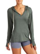 Athleta Womens Studio Split Neck Hoodie Size 1x Plus - Jasper Green