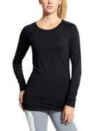 Athleta Womens Studio Cinch Sweatshirt Black Size L