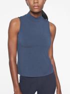 Athleta Womens Threadlight Turtleneck Tank Constellation Blue Size L