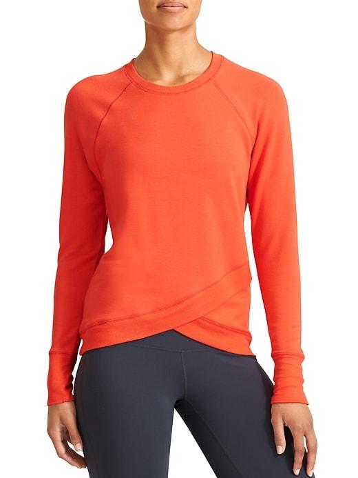 Athleta Womens Criss Cross Sweatshirt Grenadine Red Size 1x