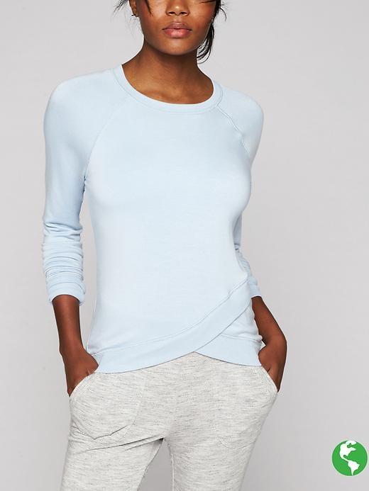 Athleta Womens Criss Cross Sweatshirt Size L Tall - Clear Blue