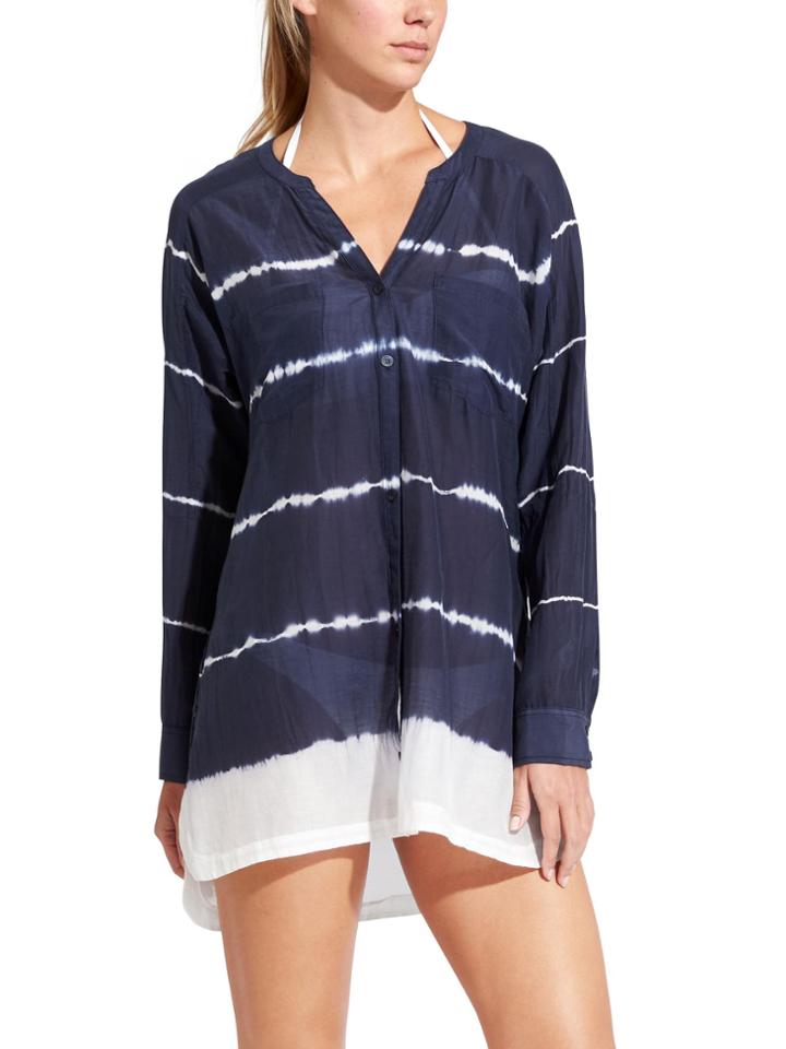 Tie Dye Stripe Kaftan Shirt