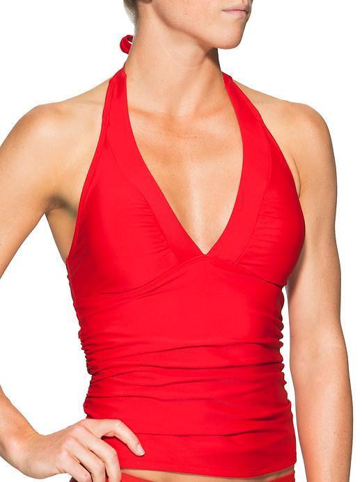 Athleta Womens Shirrendipity Halter Tankini Size Xs Tall - Saffron Red
