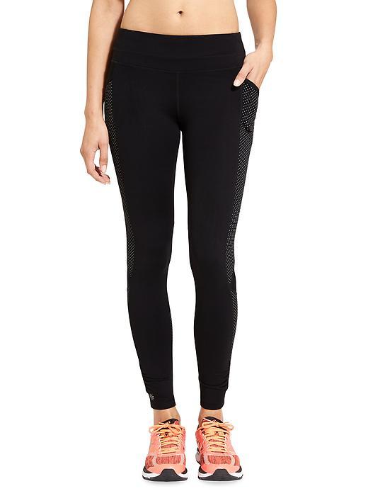 Athleta Womens Dot Be Free Tight Size L Tall - Black