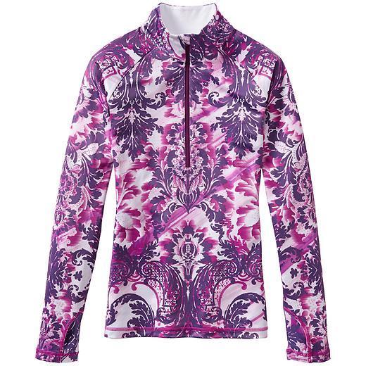 Athleta Sierra Thermal Floral Haze Half Zip - Sparkling Purple Floral Haze