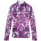 Athleta Sierra Thermal Floral Haze Half Zip - Sparkling Purple Floral Haze