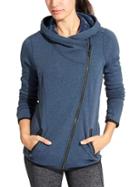 Athleta Womens Cozy Karma Asym Hoodie Size 1x Plus - Iron Blue