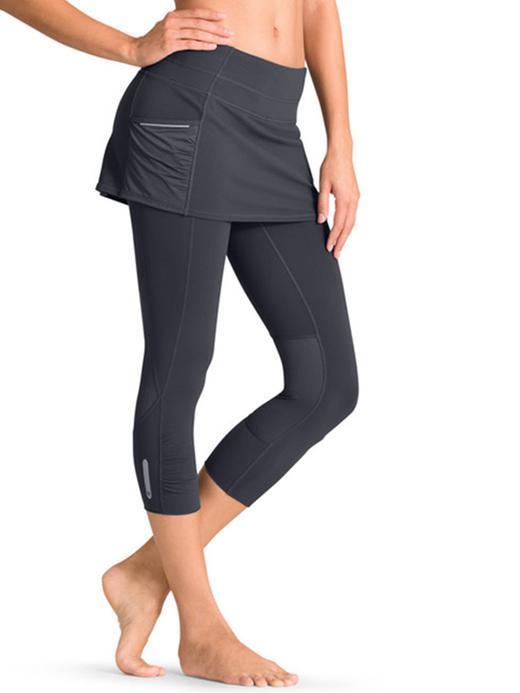 Athleta Womens Acceleration 2 In 1 Capri Size Xs Petite - Flint Grey