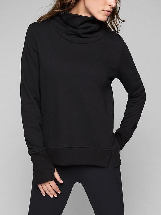 Athleta Womens Funnel Fleece Black Size L