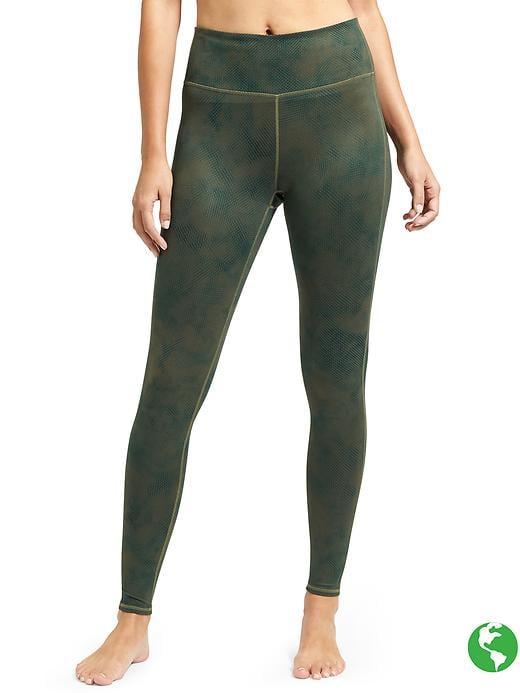 Athleta Womens High Rise Clouds Chaturanga Tight Size M Tall - Forest Green