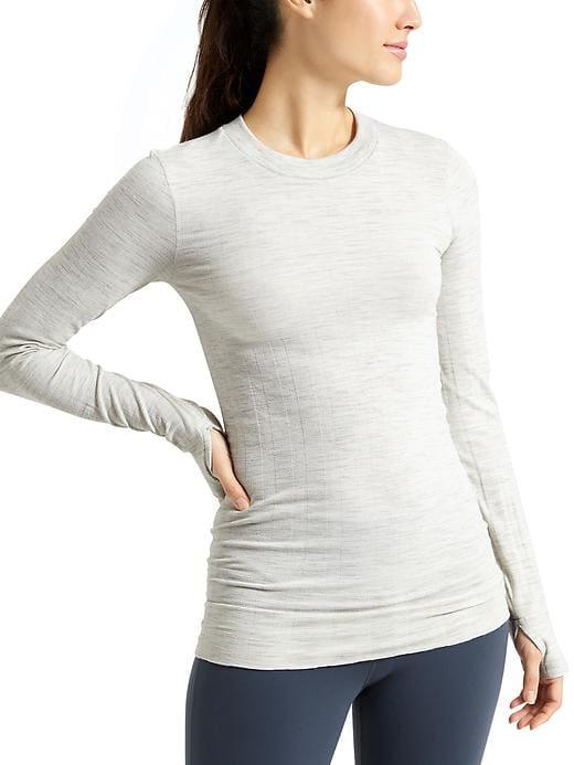 Athleta Womens Remarkawool Top Size S - Light Grey Heather